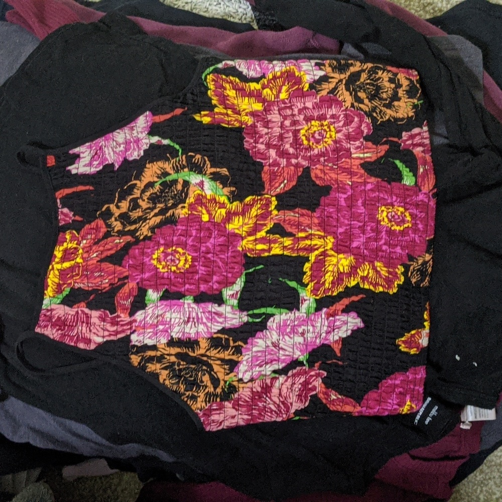 Floral Smocked Halter CropTank